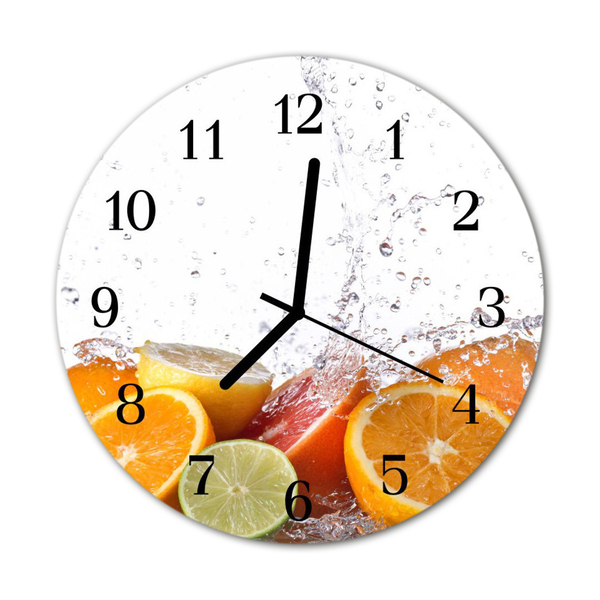 Horloge murale en verre Oranges