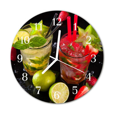 Horloge murale en verre Cocktail