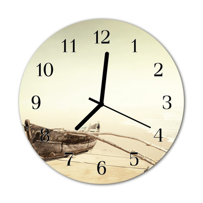 Horloge murale en verre Bateau