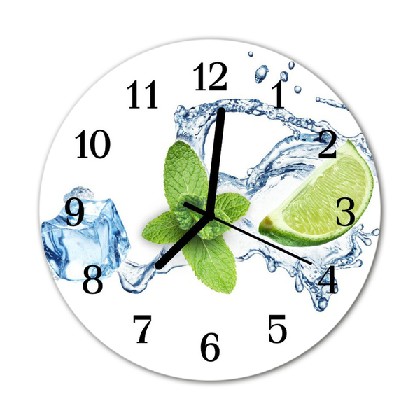 Horloge murale en verre Menthe