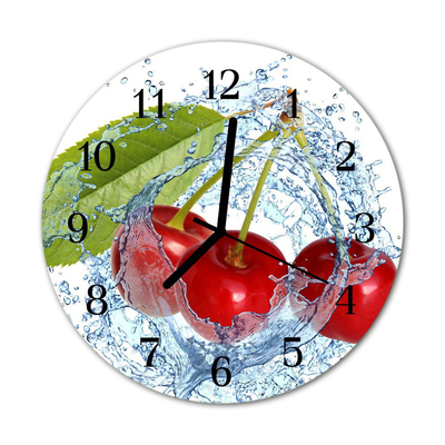 Horloge murale en verre Cerises