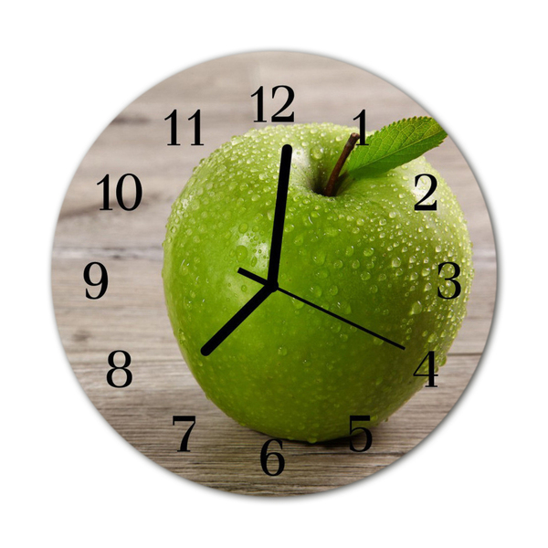 Horloge murale en verre Pommes