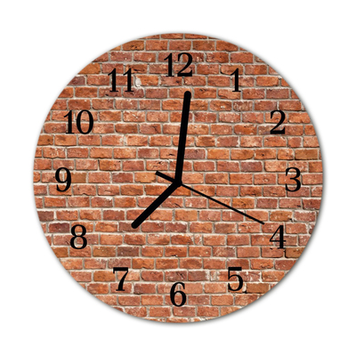 Horloge murale en verre Brique