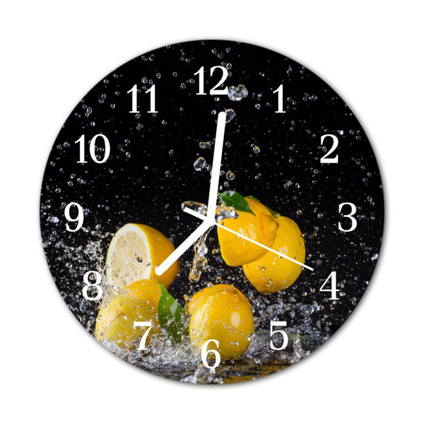 Horloge murale en verre Citrons