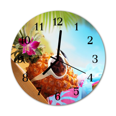 Horloge murale en verre Ananas