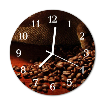 Horloge murale en verre Café en grains