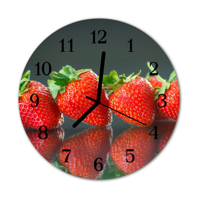 Horloge murale en verre Fraises