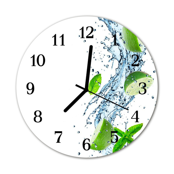 Horloge murale en verre Menthe