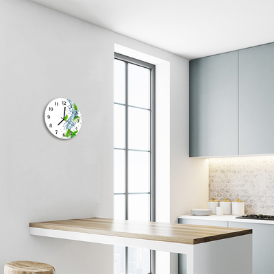 Horloge murale en verre Menthe