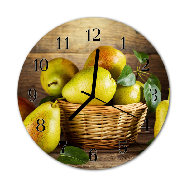 Horloge murale en verre Poires