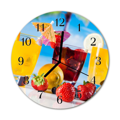 Horloge murale en verre Cocktail