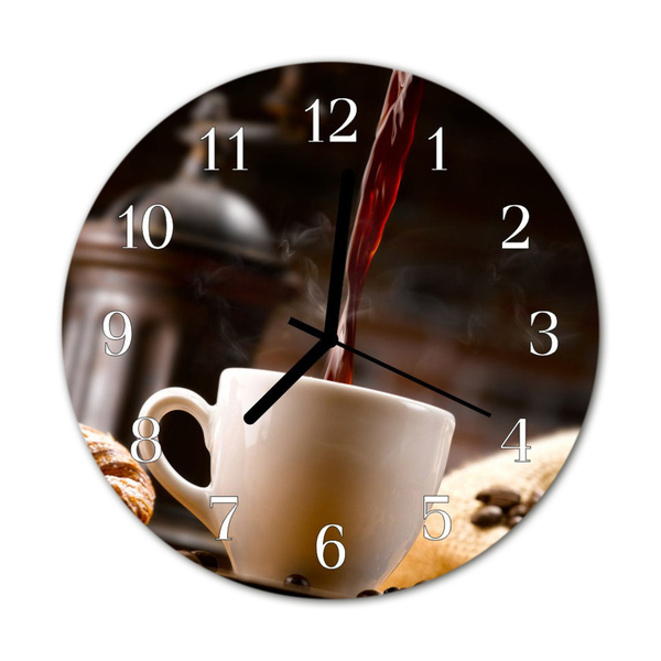 Horloge murale en verre Café