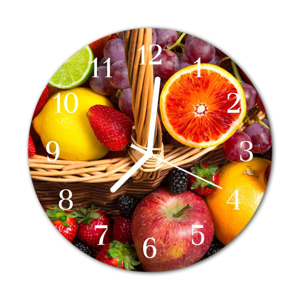 Horloge murale en verre Fruit