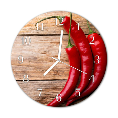 Horloge murale en verre Piments forts