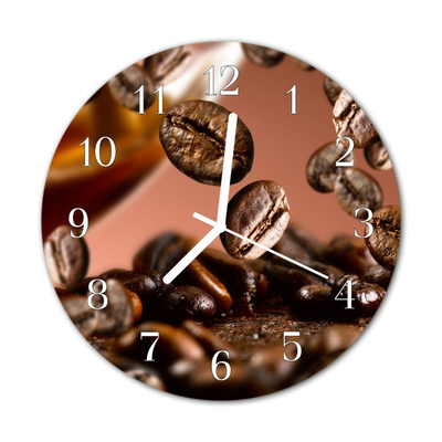 Horloge murale en verre Café en grains