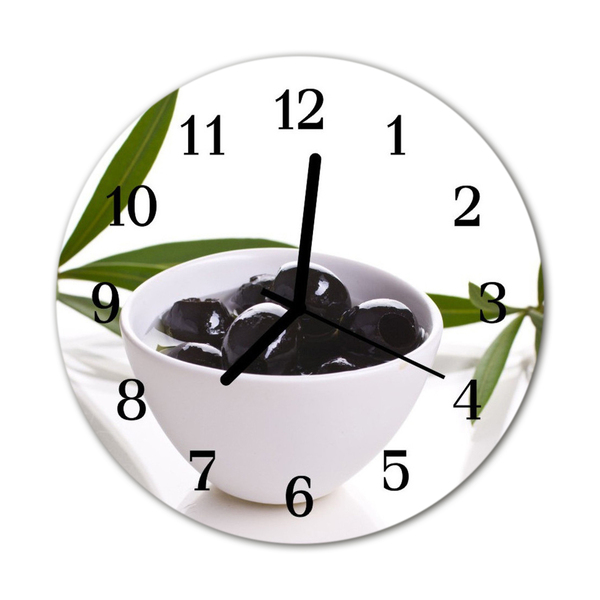 Horloge murale en verre Olives