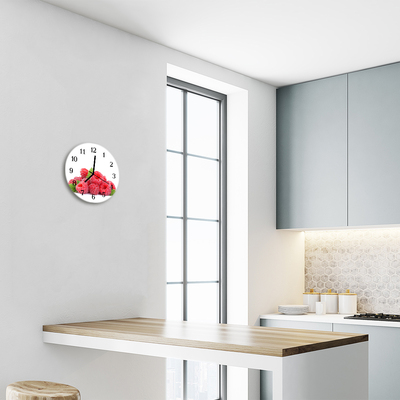 Horloge murale en verre Framboises