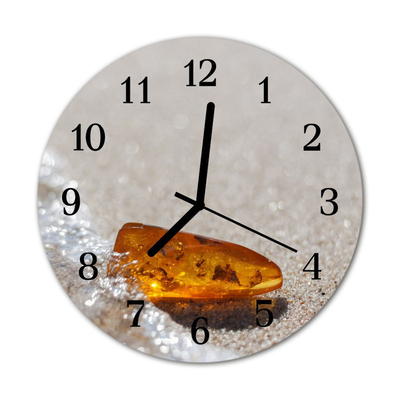 Horloge murale en verre Ambre