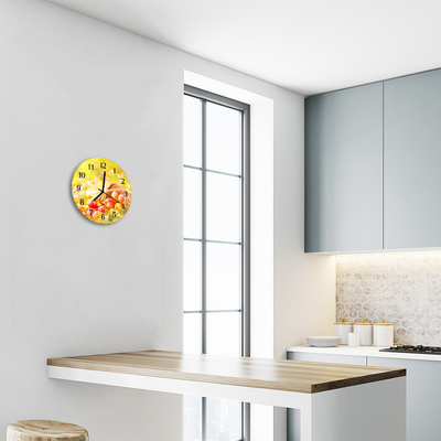 Horloge murale en verre Pommes