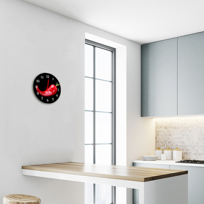 Horloge murale en verre Piments forts