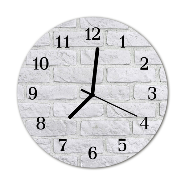 Horloge murale en verre Brique