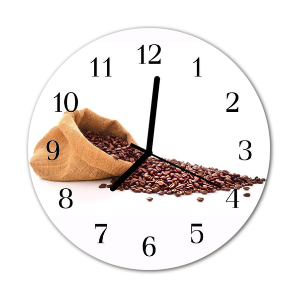 Horloge murale en verre Café en grains