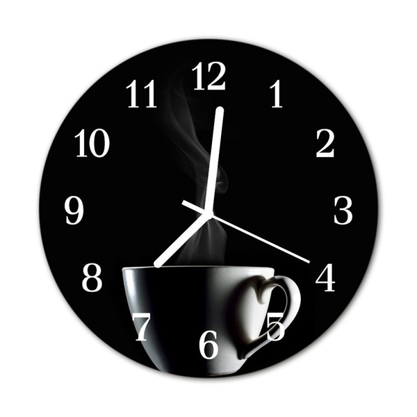 Horloge murale en verre Tasse