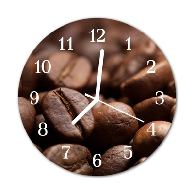 Horloge murale en verre Café en grains