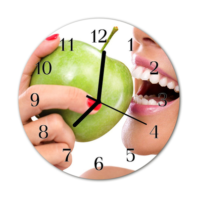 Horloge murale en verre Pomme