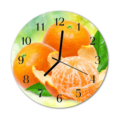 Horloge murale en verre Oranges