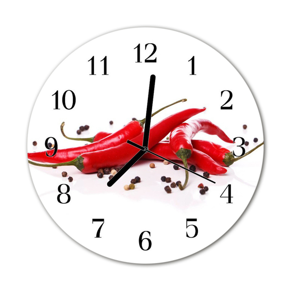 Horloge murale en verre Piments forts