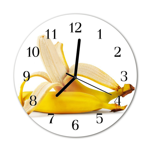 Horloge murale en verre Bananes