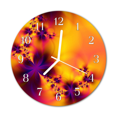 Horloge murale en verre Fleurs