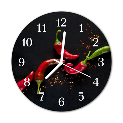 Horloge murale en verre Piments forts