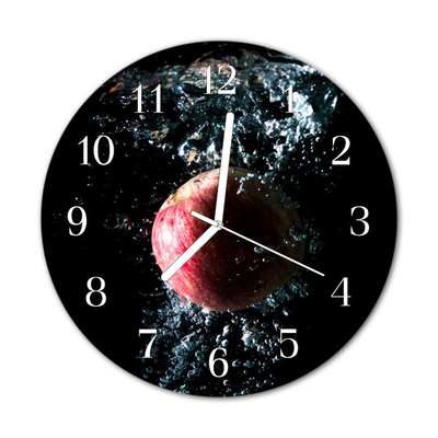 Horloge murale en verre Pomme