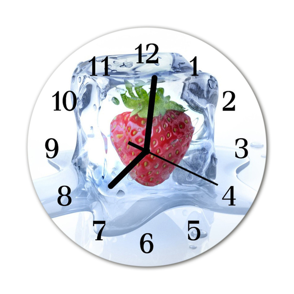 Horloge murale en verre Crème glacée à la fraise