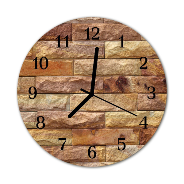 Horloge murale en verre Brique