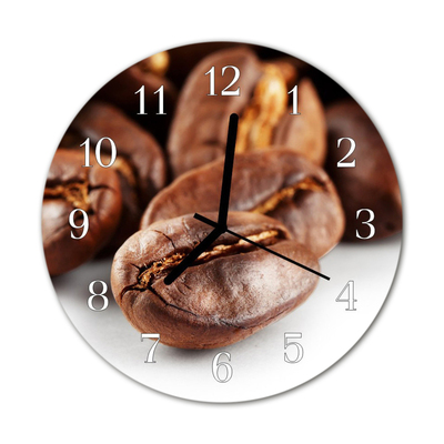 Horloge murale en verre Café en grains