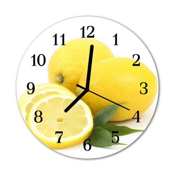 Horloge murale en verre Citrons