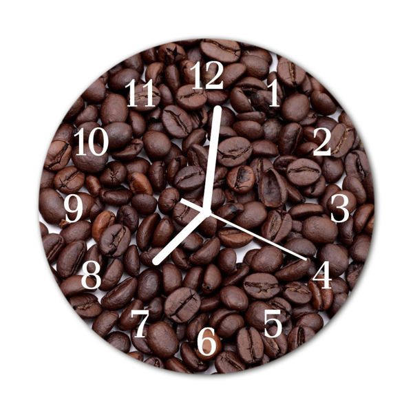 Horloge murale en verre Café en grains