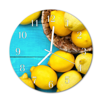 Horloge murale en verre Citrons