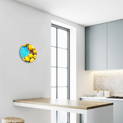 Horloge murale en verre Citrons