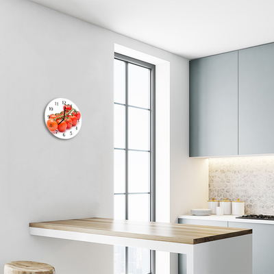 Horloge murale en verre Tomates