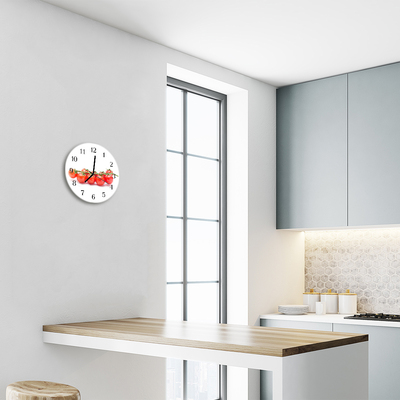 Horloge murale en verre Tomates