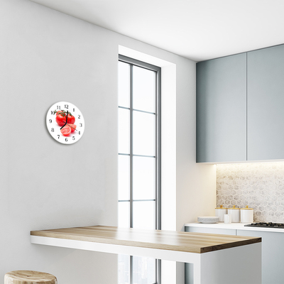 Horloge murale en verre Tomates