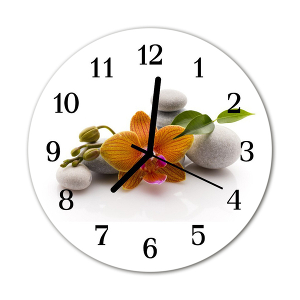 Horloge murale en verre Orchidée