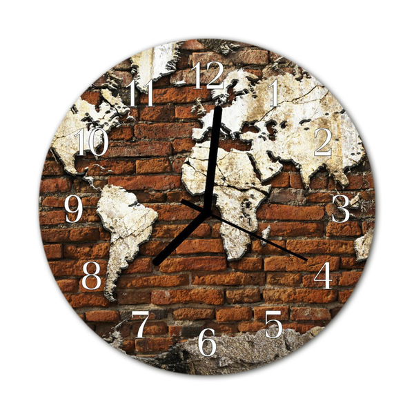 Horloge murale en verre Continents