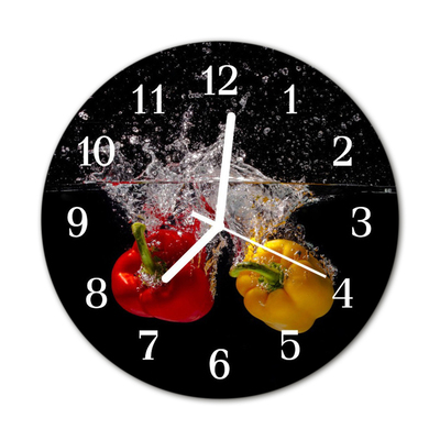 Horloge murale en verre Paprika