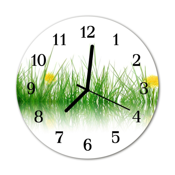 Horloge murale en verre Herbe