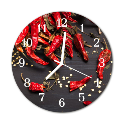 Horloge murale en verre Piments forts